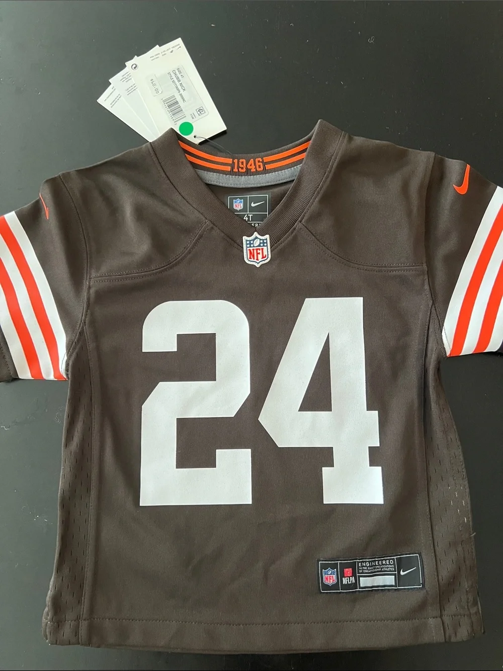 Nike-4T- Cleveland Brown’s Kids Football Jersey #24 Chubb
